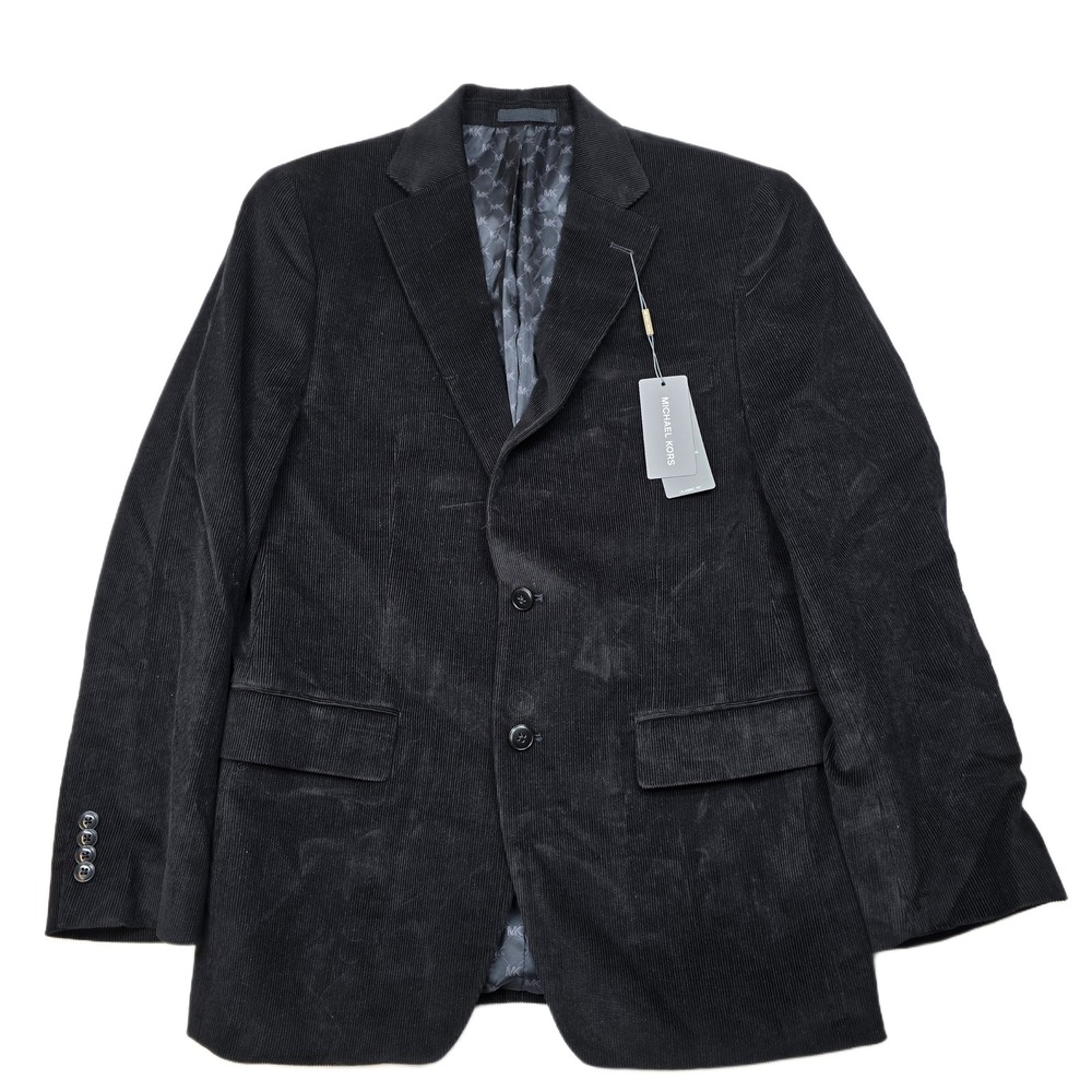 Michael Kors Corduroy Sport Coat Mens 38R 38 Black Classic-Fit‎ Stretch $295